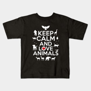 Keep calm and love animals Kids T-Shirt